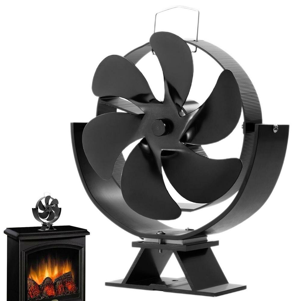 6 Blade Wood Burner Fireplace Fan Mini Heat Powered Stove Fan Eco-fan Quiet Home Efficient Heat Distribution