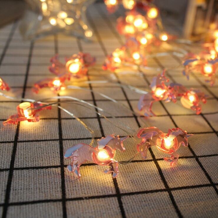 2m 20LED Flamingo/Unicorn Battery Powered Copper Wire String Light for Christmas Holidays Party Home Decor