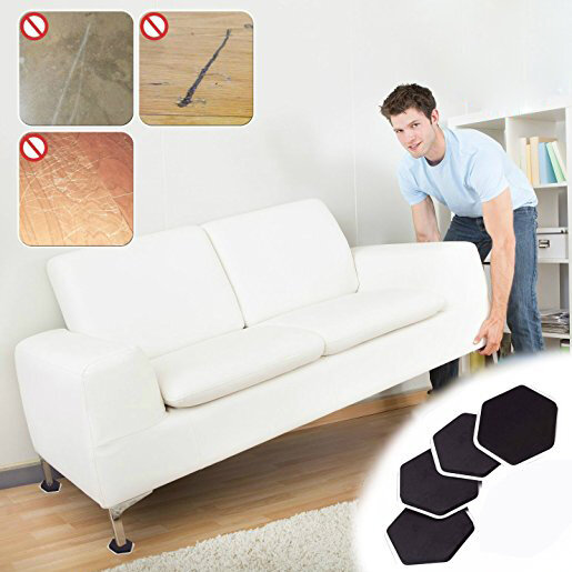 4pcs Furniture Moving Sliders Mover, Sofa On Hardwood Floor