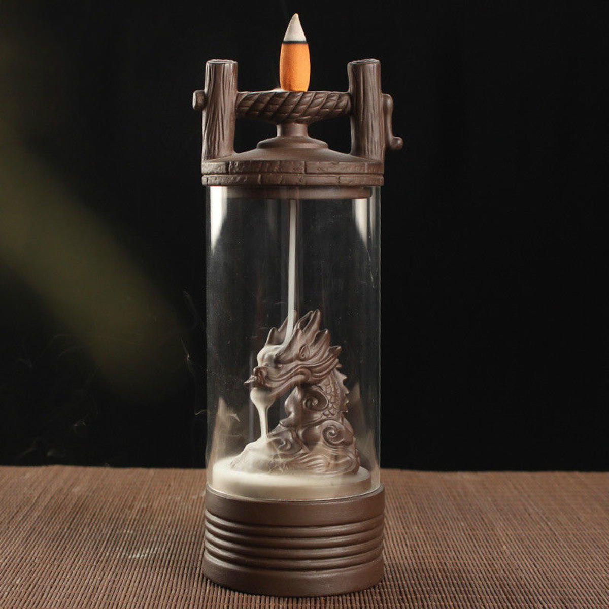 Dragon Backflow Incense Burner Ceramic Censer Holder Decoration