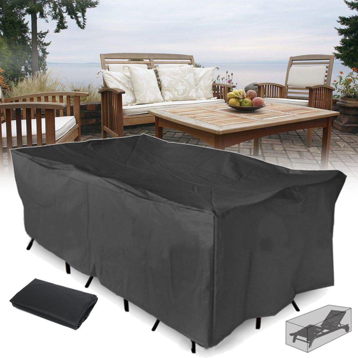 210x110x70CM Outdoor Garden Patio Furniture Polvere impermeabile copertura Table Chair Sun Shelter 