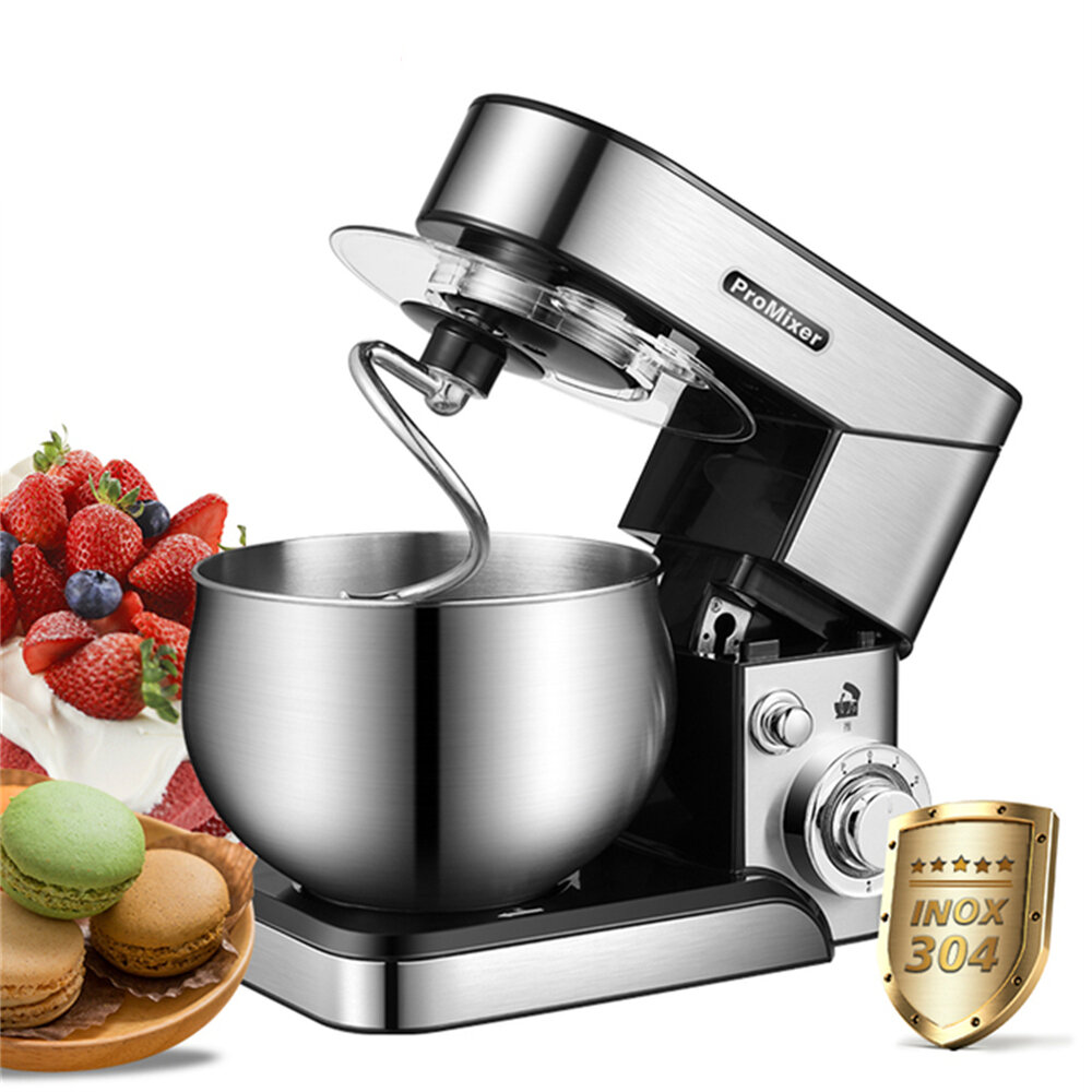 ProMixer M5 1000W 5L Stainless Steel Bowl 6-speed Kitchen Food Stand Mixer Cream Egg Whisk Whip Dough Kneading Mixer Ble