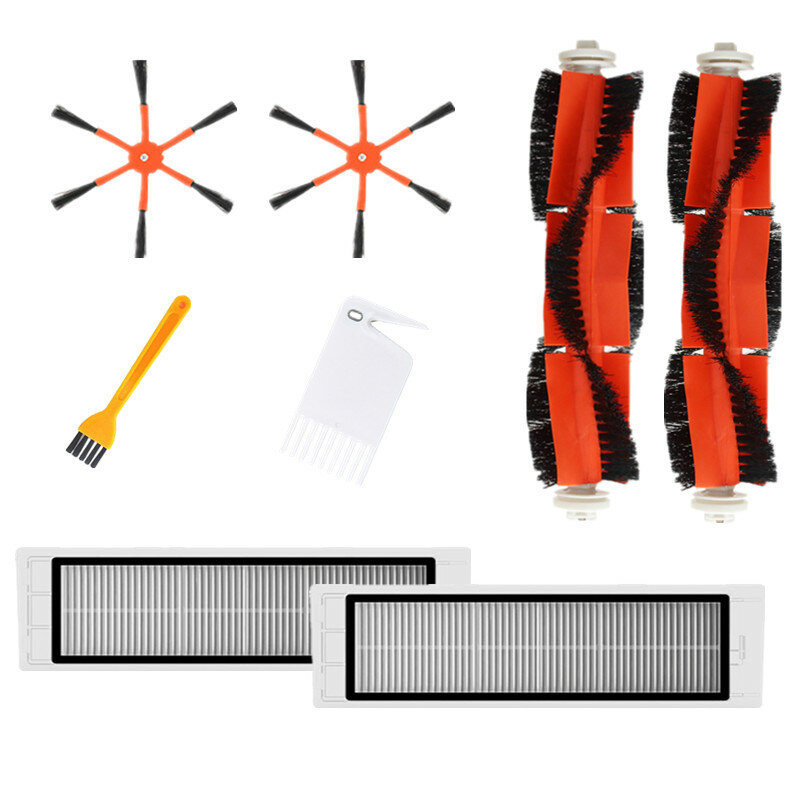 

8pcs Parts Brush Replacements for Xiaomi Roborock S6 S55 Vacuum Cleaner Original Side Brushes*2 Main Brushes*2 Filters*2