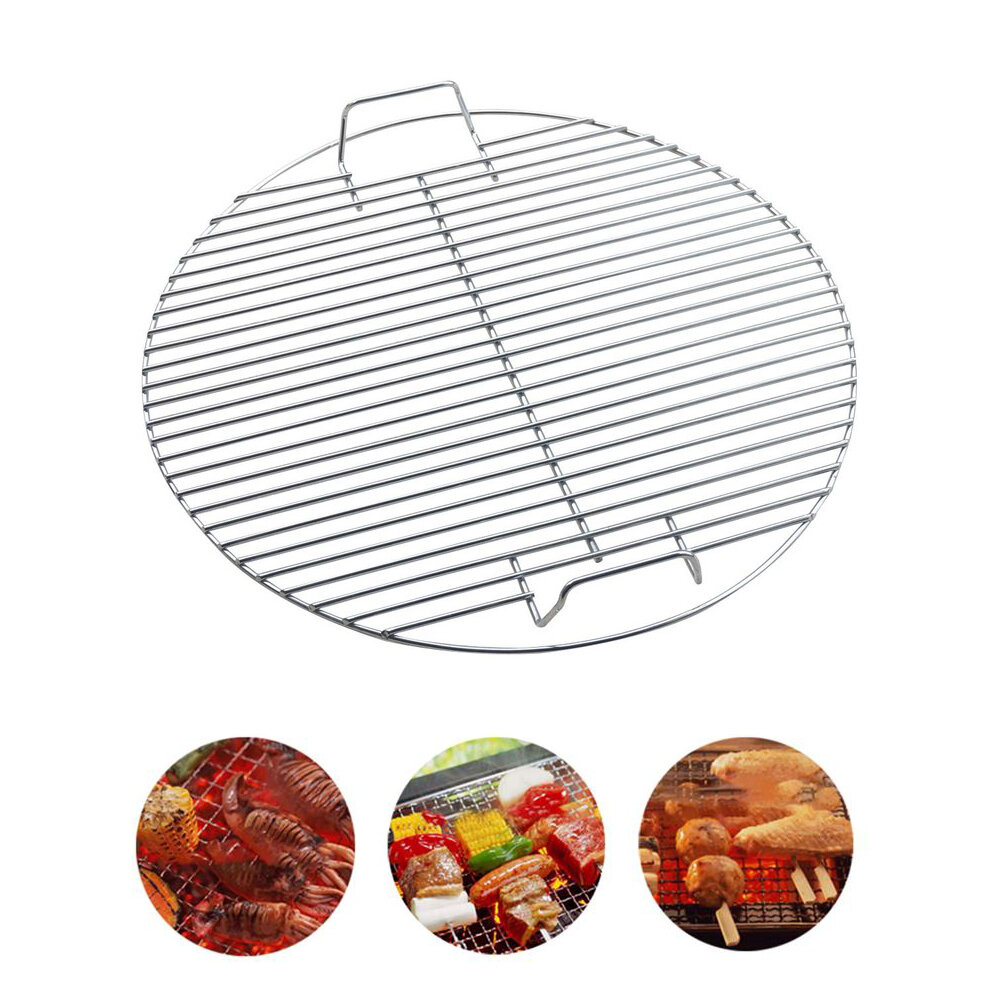 IPRee® 17,5 inch roestvrijstalen ronde BBQ-grill Mesh BBQ-netten Non-stick barbecue-accessoires Matrooster Outdoor Camping picknick
