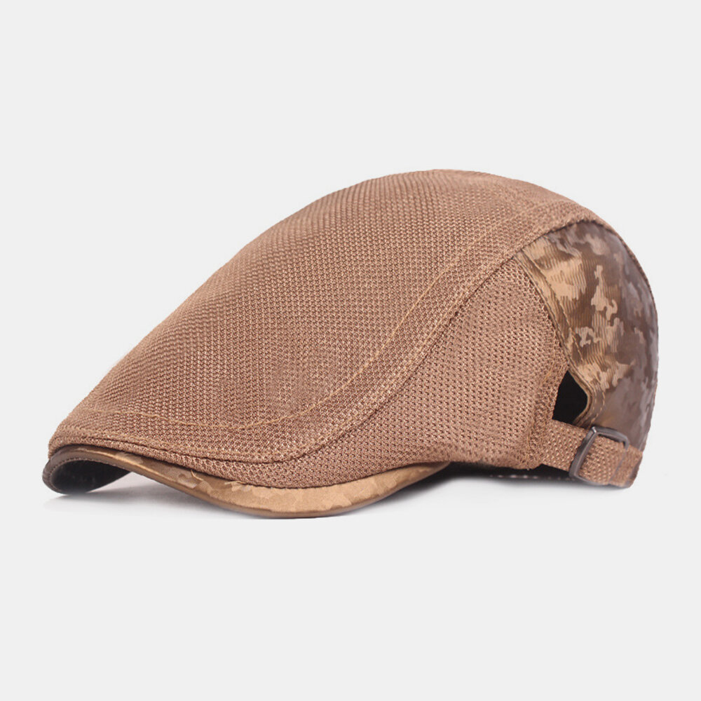 Unisex Cotton Mesh Breathable Fashion Outdoor Sunshade Forward Cap Beret Caps Flat Hat
