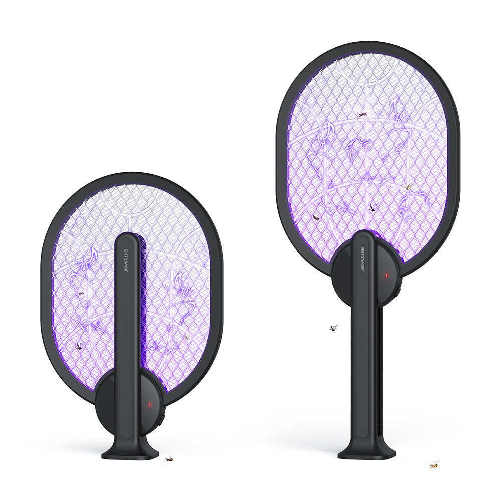 BlitzWolf BW-MLT3 Electric Flies Mosquito Swatter UV Light Attracts Foldable 3000V Anti Mosquito Fly Bug Zapper Racket USB Rechargeable Summer Trap Flies