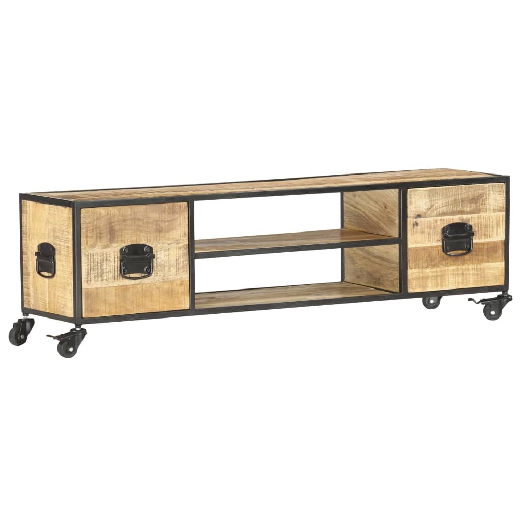 

51.2"x11.8"x15.4" TV Cabinet with Storage Shelves and Cabinets Storage Media Console Table Solid Mango Wood