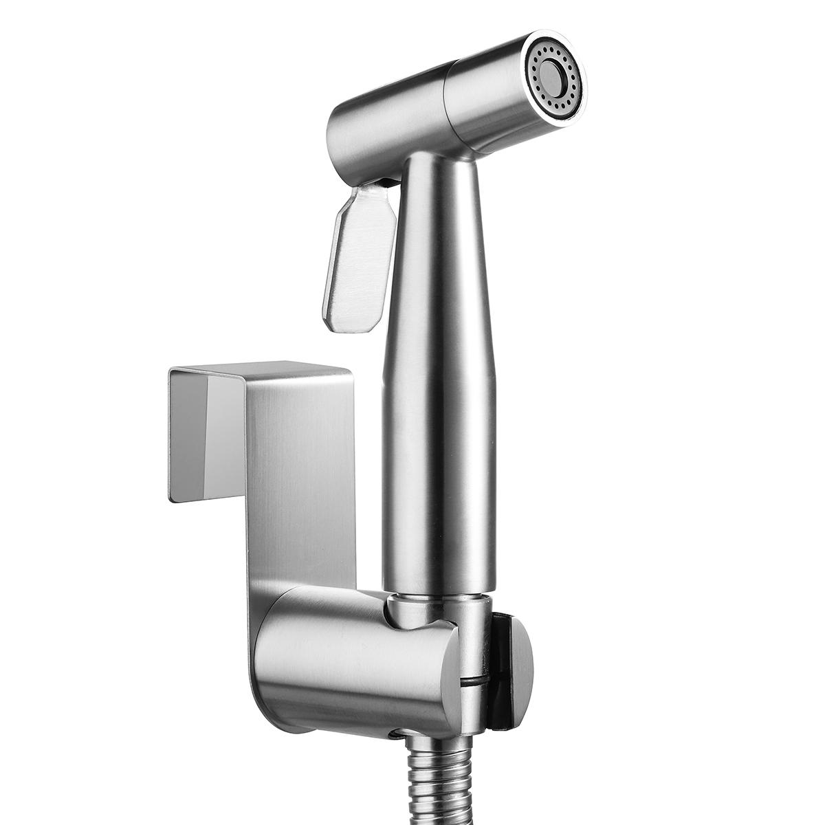 304 RVS Handheld Bidet Spray Douchekop Shattaf Toilet Twee Water Methoden Adapter Slang