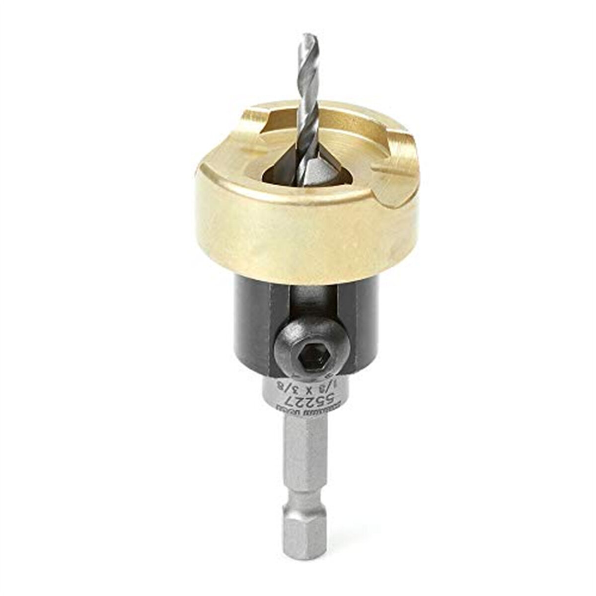 82 Degree Woodworking Countersink Drill Bits Carbide Tipped with Adjustable Depth Stop No Thrust Ball Bearing