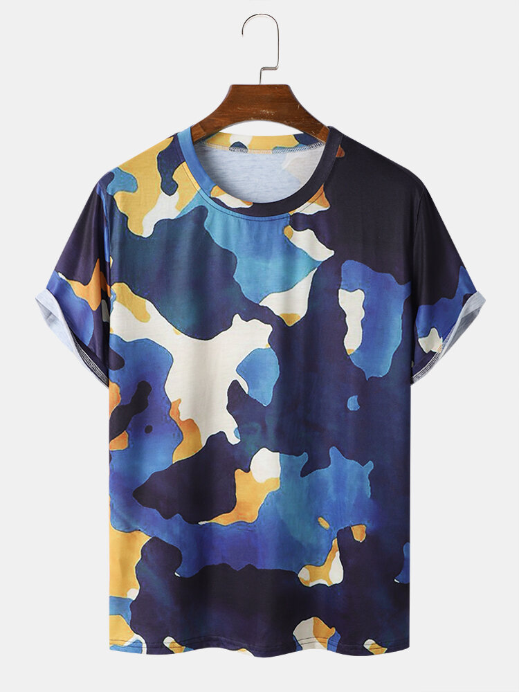 Mannen Camouflage Zoom Manchet Sierlijk Vrije tijd Alle Matched T-Shirts