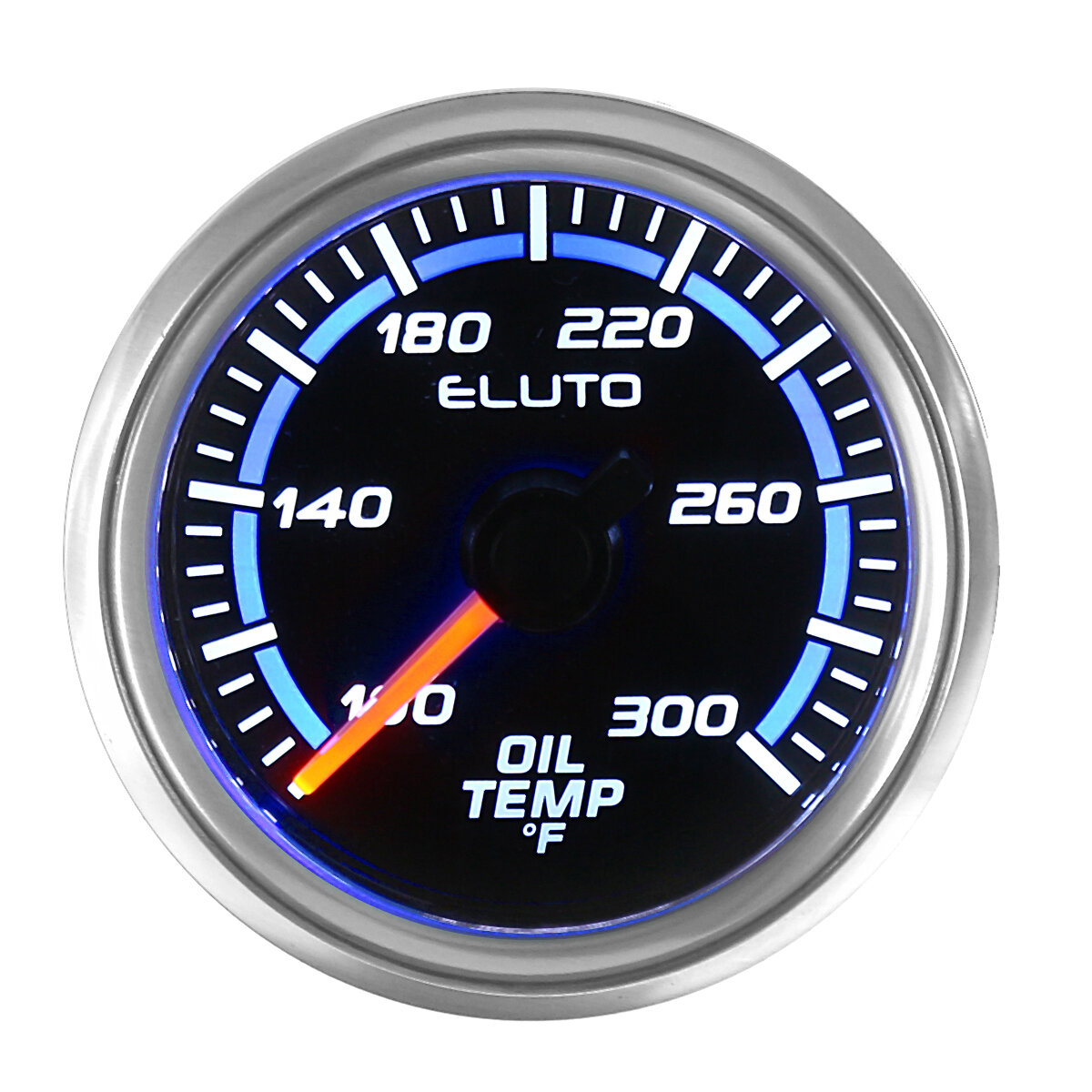 Oil Temperature Gauge 2Inch 52mm LED 100-300°F 7 Color Black Face Car Meter