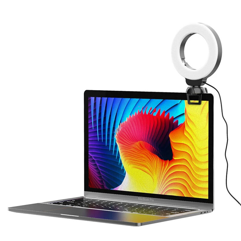 

VIJIM CL06 4 Inch 3200K-6500K LED Video Light Ring Lamp With Clip Fill Light for iPad/Laptop Online Meeting Conference L