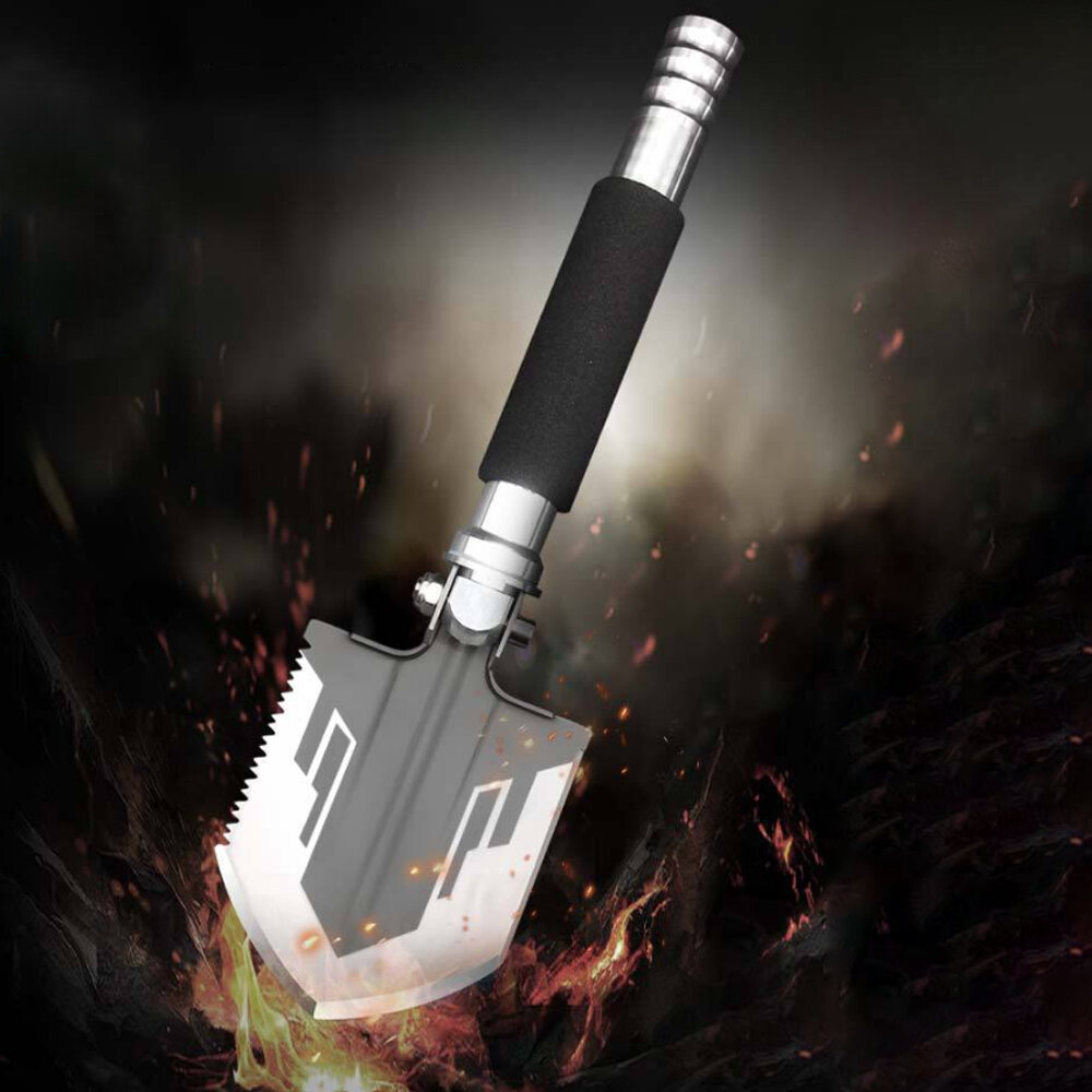 

XANES® Multi-purpose Folding Shovel 180° Adjustable Shovel Mini Knife Bottle Opener Compass Outdoor Survival Tactical Di