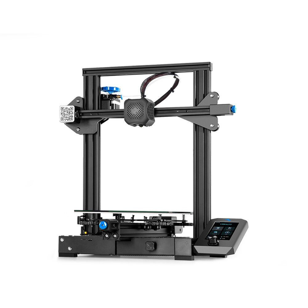 Creality 3D® Ender-3 V2 Upgraded 3D Printer Kit 220x220x250mm Printing Size TMC2208/Ultra-silent 32-bit Mainboard/Carborundum Glass Platform/Mean Well Power Supply/New UI 4.3inch Color Screen