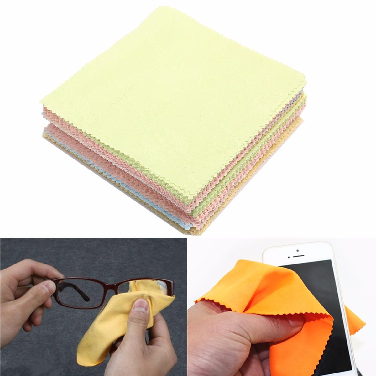 80Pcs Mixed Color Wipe Fiber Cleaning Cloth Polishing Eyeglasses Camera Phone Computer Screen Stains