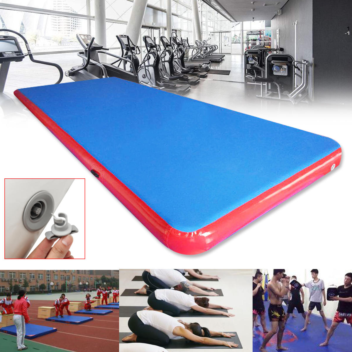 236.2 x 78.74ch nflatable tapis de piste d'air GYM tapis de gymnastique Airtrack tapis de formation de pratique de Tumbling avec kit de réparation
