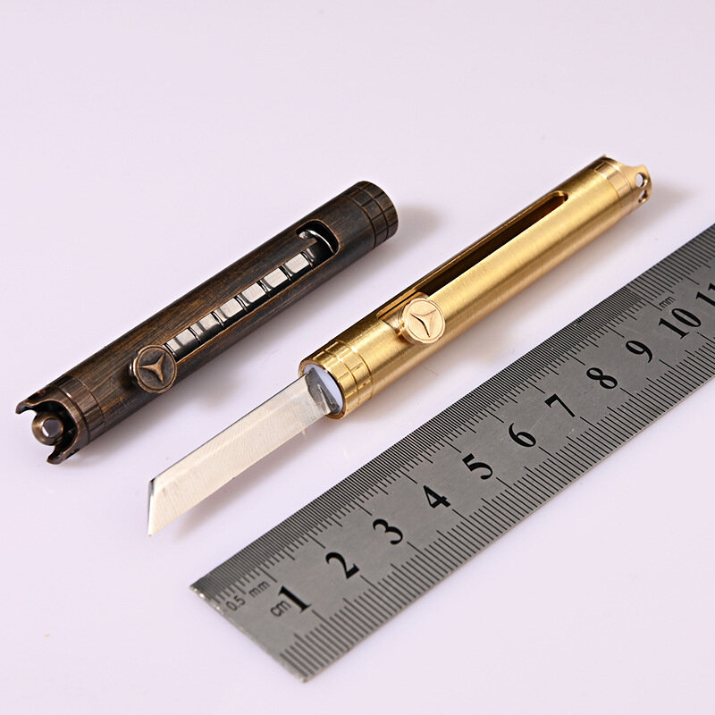 XANES® มีดพับทองเหลือง Multi EDC Tactical Pocket Knife เครื่องมือช่วยอยู่รอดสำหรับการแคมป์กลางแจ้ง ปิกนิก การล่าสัตว์