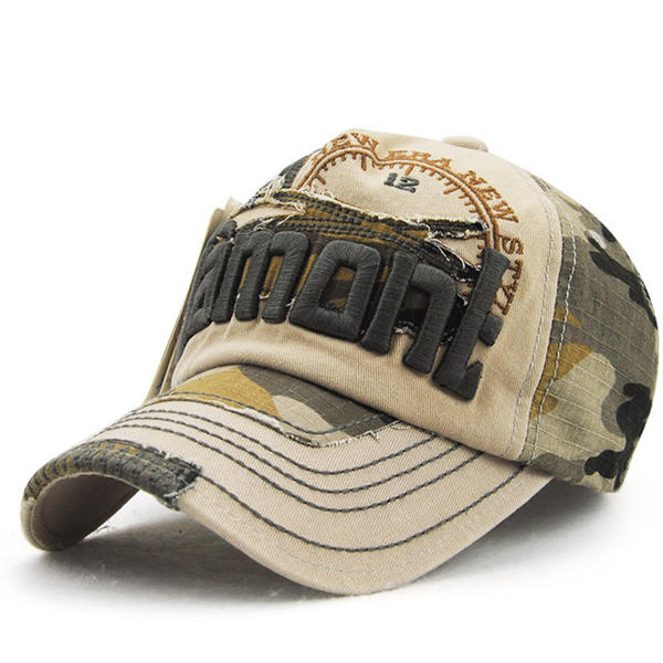 ユニセックスの刺繍野球帽カモフラージュカジュアルアウトドアヒップホップ帽子 от Banggood WW