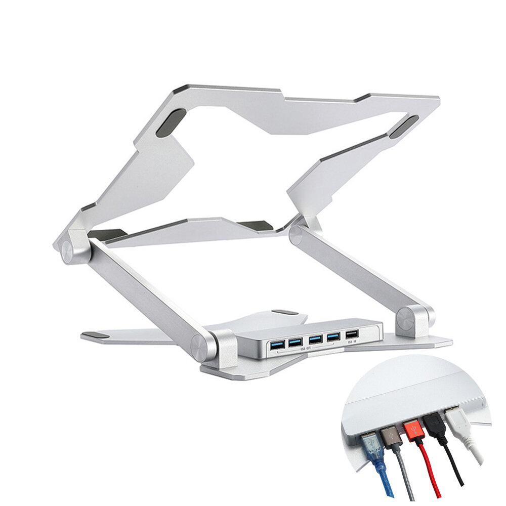 Laptop Stand Tablet Stand with 4 Ports USB Hub USB 3.0 for Up to 15.6 inches Laptop Tablet MacBook
