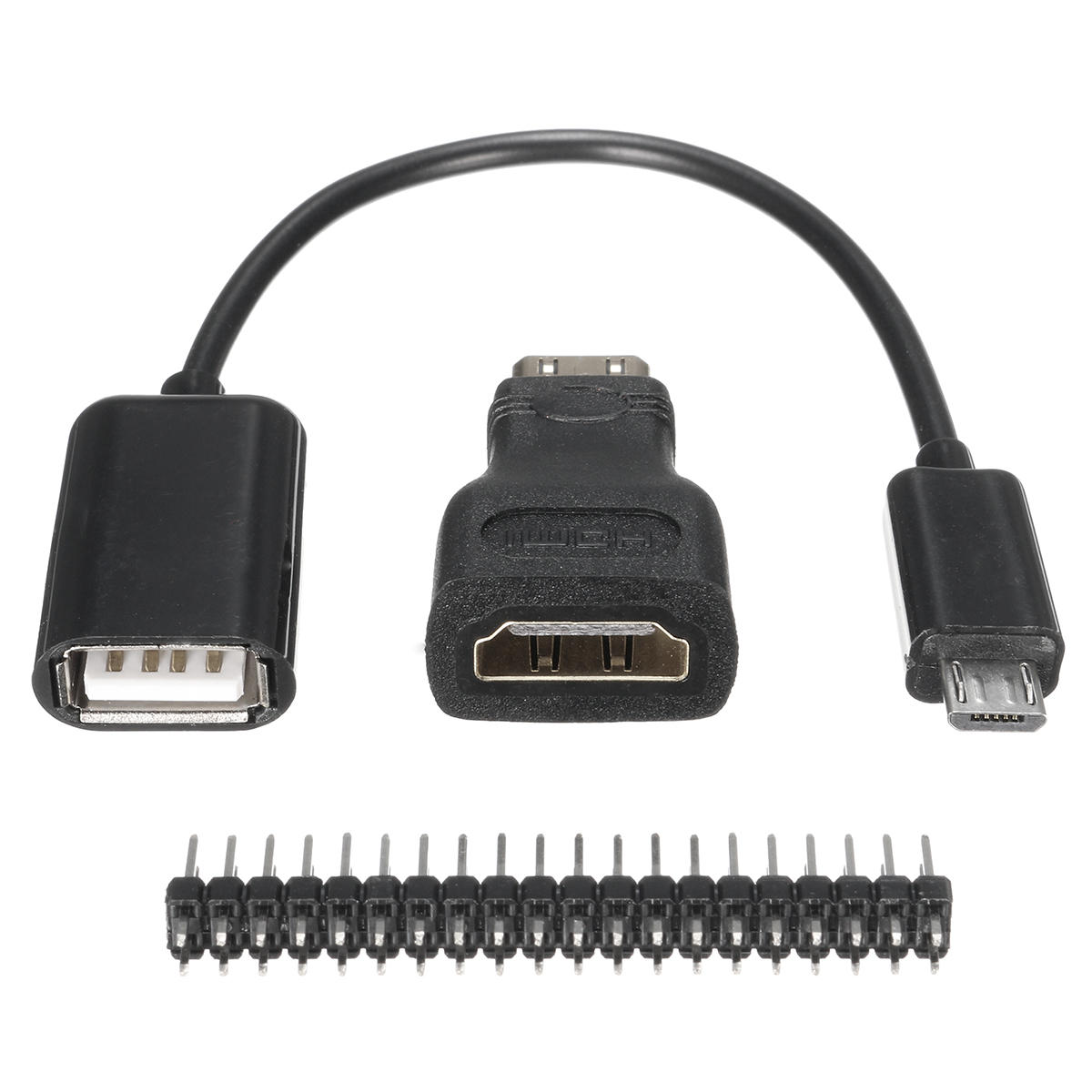 5Sets 3 in 1 Mini HDMI naar HDMI Adapter + Micro USB naar USB Vrouwelijke Kabel + 40P Pin Kits voor 