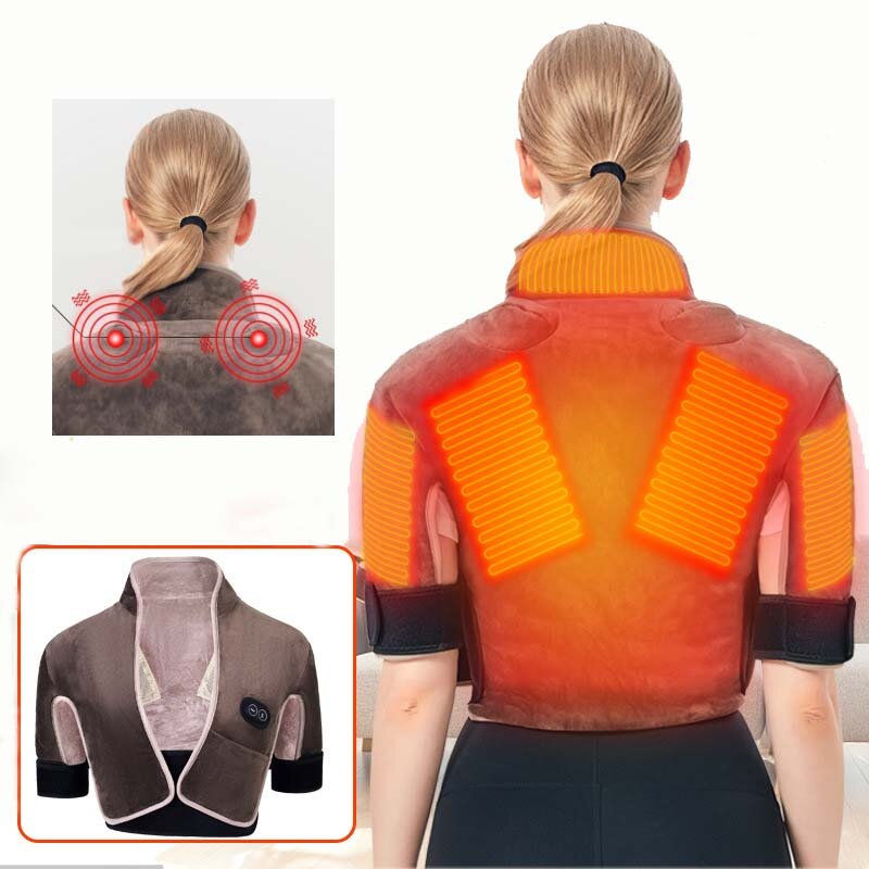 

Electric Heating Portable Warm Back Vest Adjustable temperature Shoulder Neck 3-Levels Plus Velvet Vest Hot Compress Phy