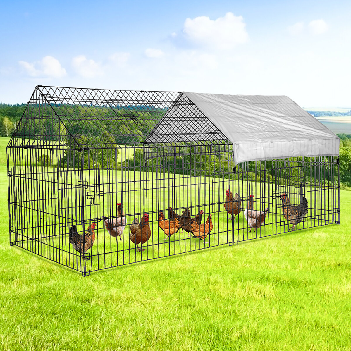 PawGiant Chicken Coop Run Cage Upgrade 86.6
