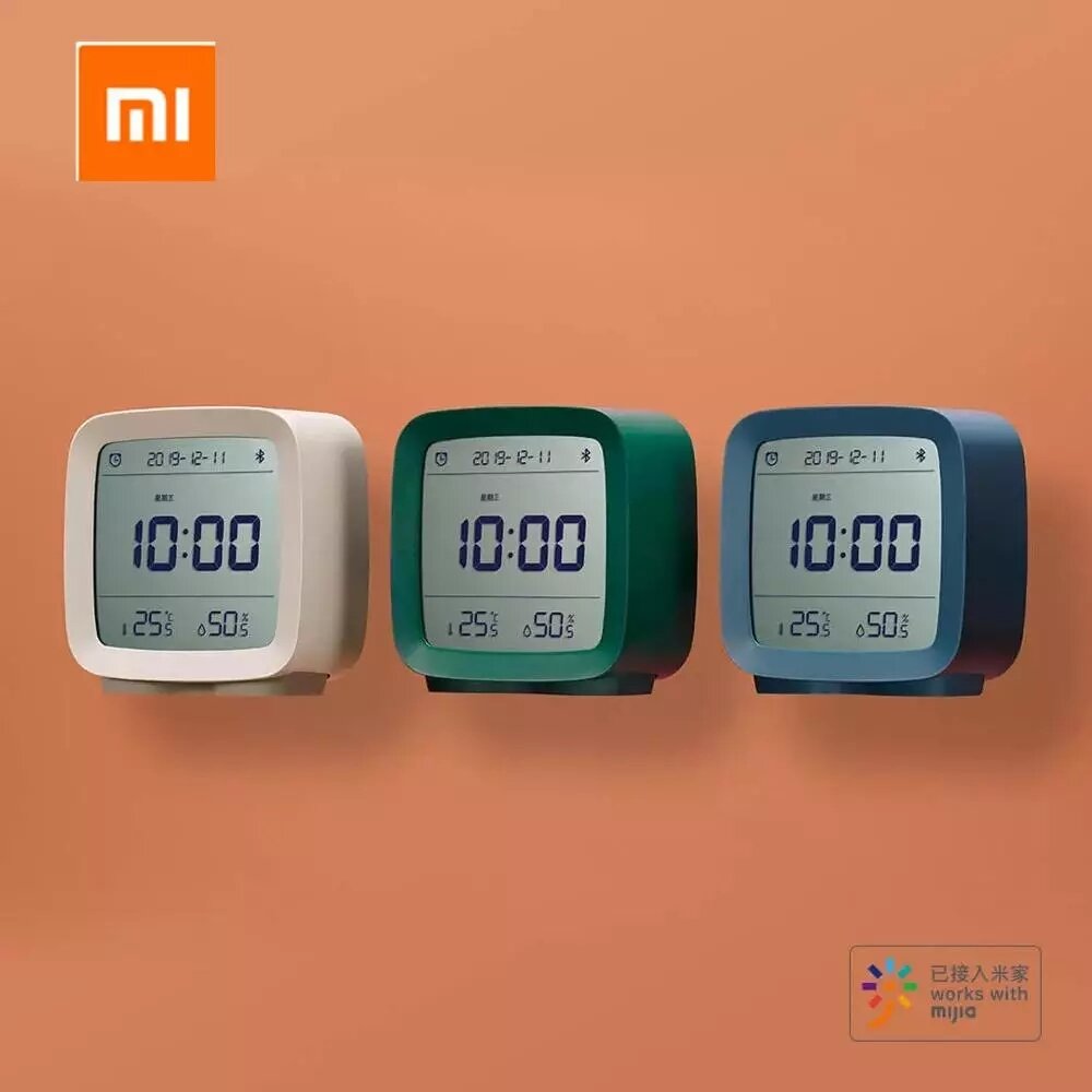 

Xiaomi ClearGrass bluetooth Alarm Clock Smart Control Temperature Humidity Display LCD Screen Adjustable Nightlight Cloc