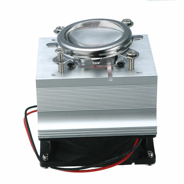 Reflector Bracket kit 20-100W LED Aluminium Heat Sink Cooling Fan+44mm Lens 