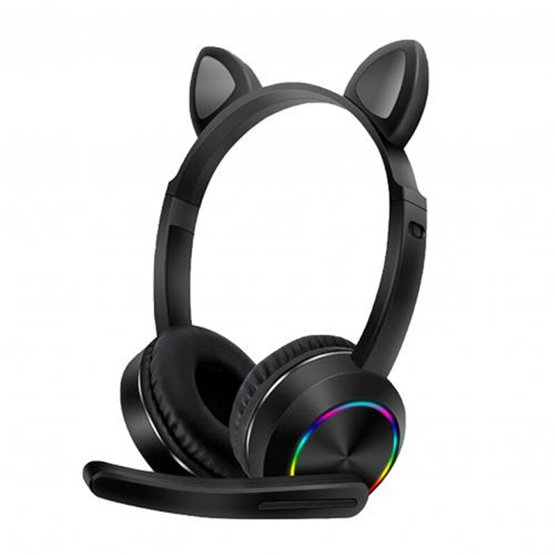 

Bakeey AKZ-020 Wired Headphones Stereo Super Bass 40MM Drivers Earphone RGB Luminous Foldable Head-Mounted Cute Cat Ear