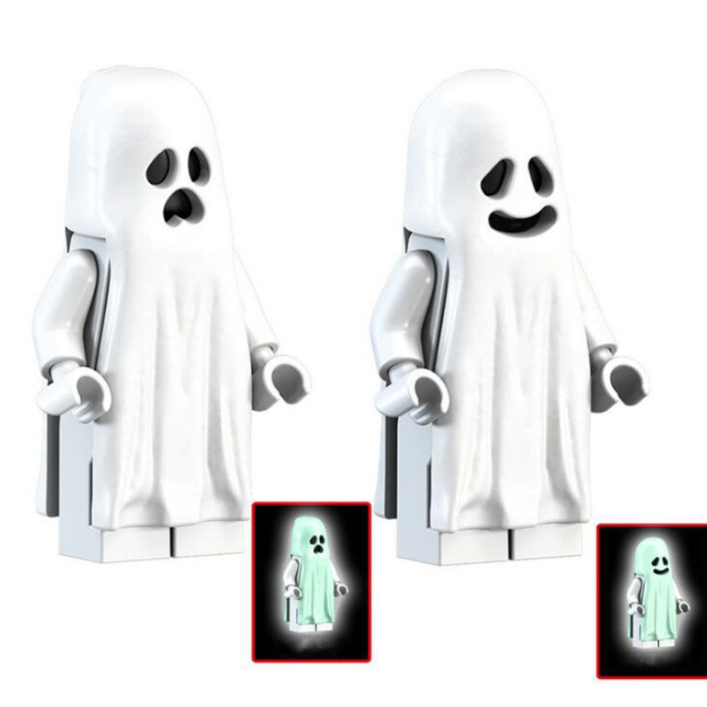 Ghost Expression Building Blocks With Luminous Effect Assembling Building Blocks Toys