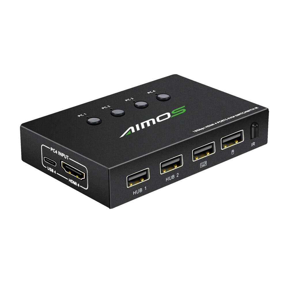 

AIMOS AM-KVM401CY 4-Port HDMI KVM Switcher with Remote Control 4K60