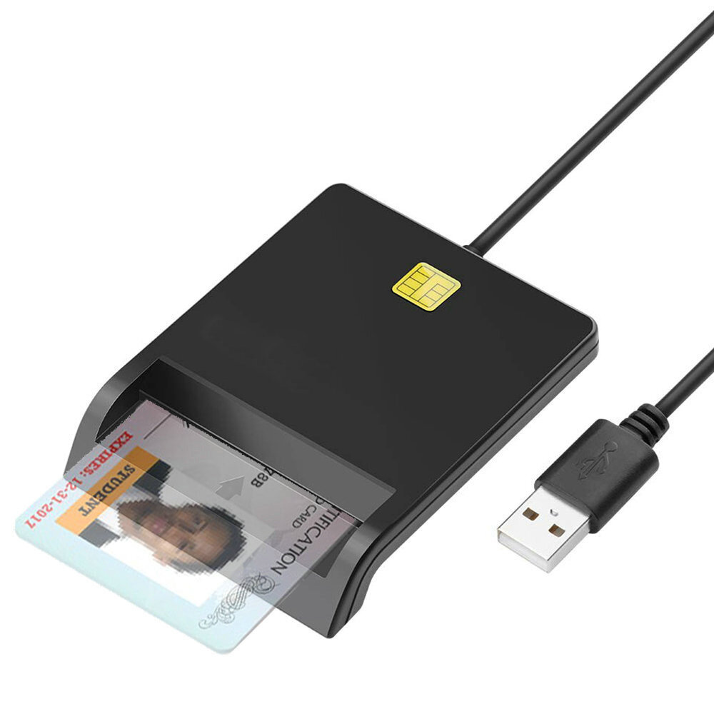 

Считыватель смарт-карт USB 2.0 подходит для банкомата IC Bank Card ID Card CAC Многофункциональный считыватель SIM-карты