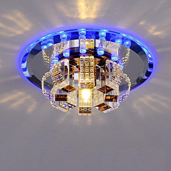 Modern Crystal LED Ceiling Light Fixture Aisle Hallway Pendant Lamp Chandelier