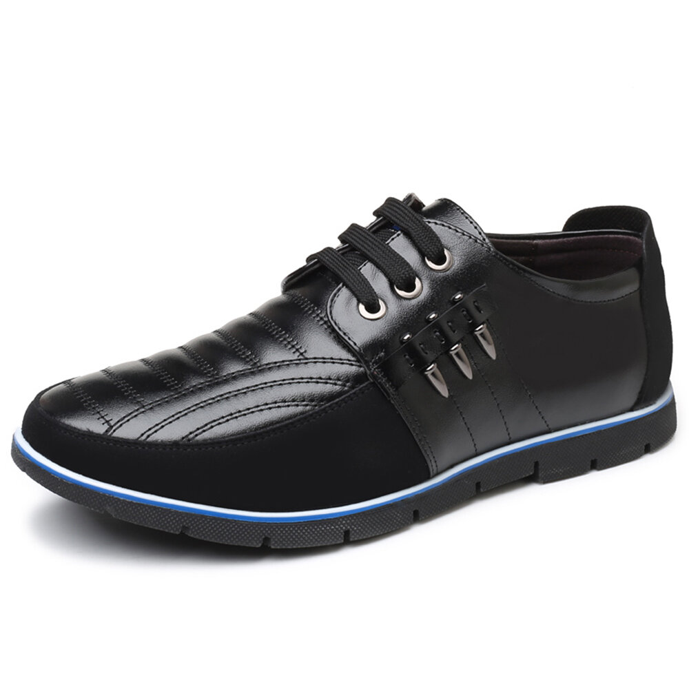 Men Stitching Business Soft Comfortable Oxfords Leather Shoes Sale ...