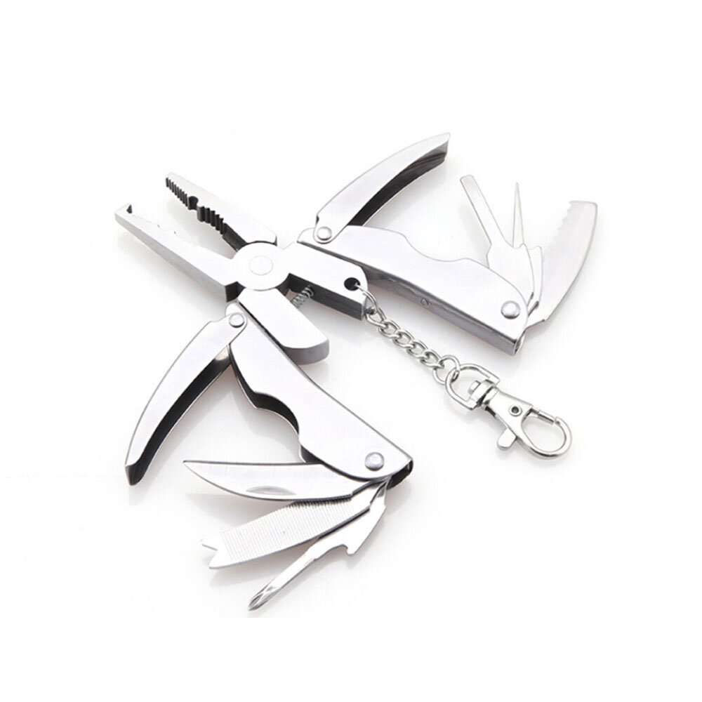 XANES® 6-in-1 Multifunctional Folding Pliers Single Phillips Screwdriver File Knife Stitch Serrated Knife Pocket Survival Tactical Tools Camping Travel