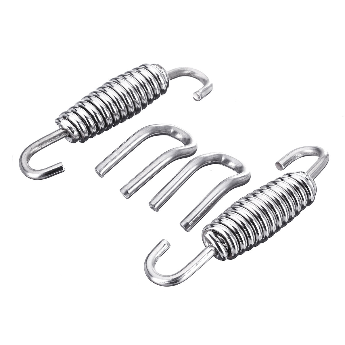 2pcs 50mm Stainless Steel Exhaust Muffler Springs Expansion Chambers Manifold Link Pipe