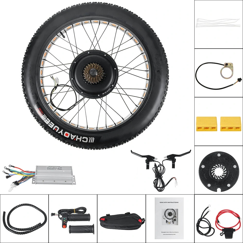 

36V/48V 1000W 26inch Electric Bicycle Wheel Kit E-bike Wheel Hub Snow Tire Motor Conversion Kit
