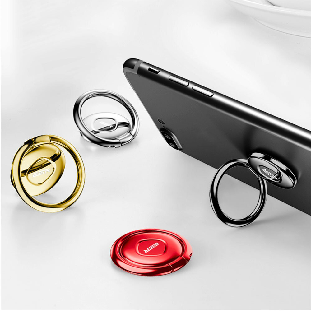 

ESR Magnetic Metal Phone Holder Stand 360° Rotation Finger Ring for Samsung Galaxy S21 POCO M3 Umidigi Bison