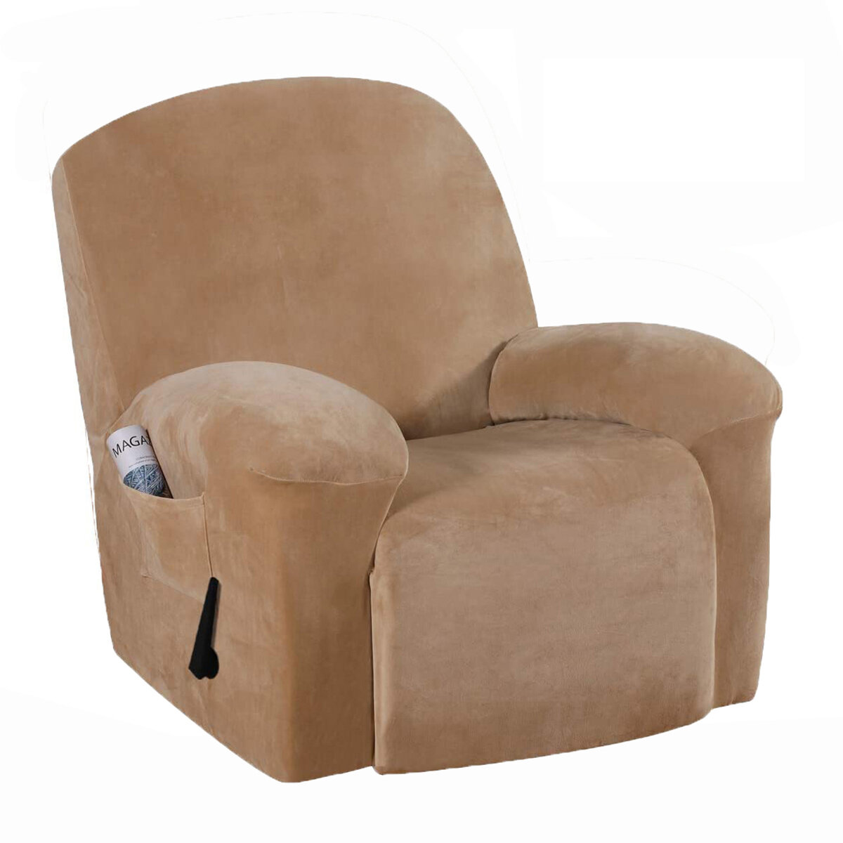 غطاء كرسي مخملي للتغطية الكاملة ، واقي مقعد أريكة مطاطي ، غطاء قابل للتمدد ، غطاء كرسي بذراعين مضاد للغبار ، ديكورات أثا