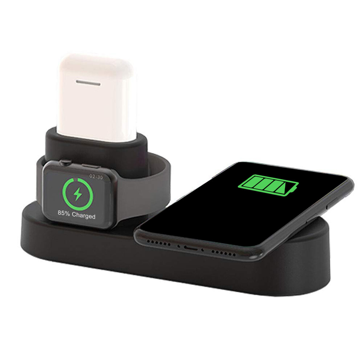 US Plug 4 in 1 Qi Oplaadstation voor draadloze oplader voor smartphone / Apple Watch-serie / Apple A
