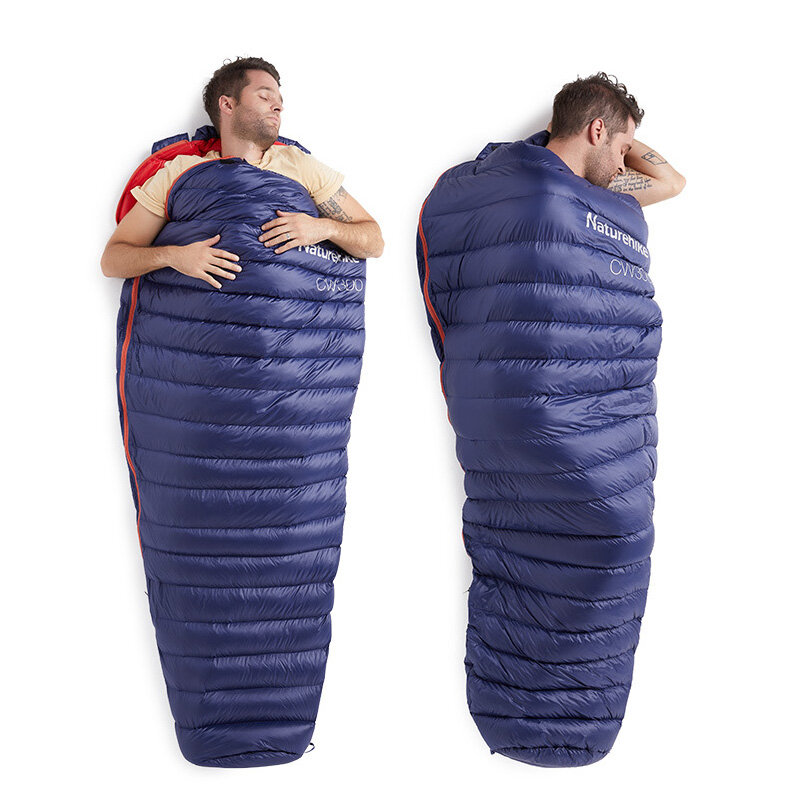 Naturehike NH18S300-D Erwachsenen-Einzelschlafsack mit Gänsedaunen, 630 g, wasserdichter Mumien-Schlafsack.