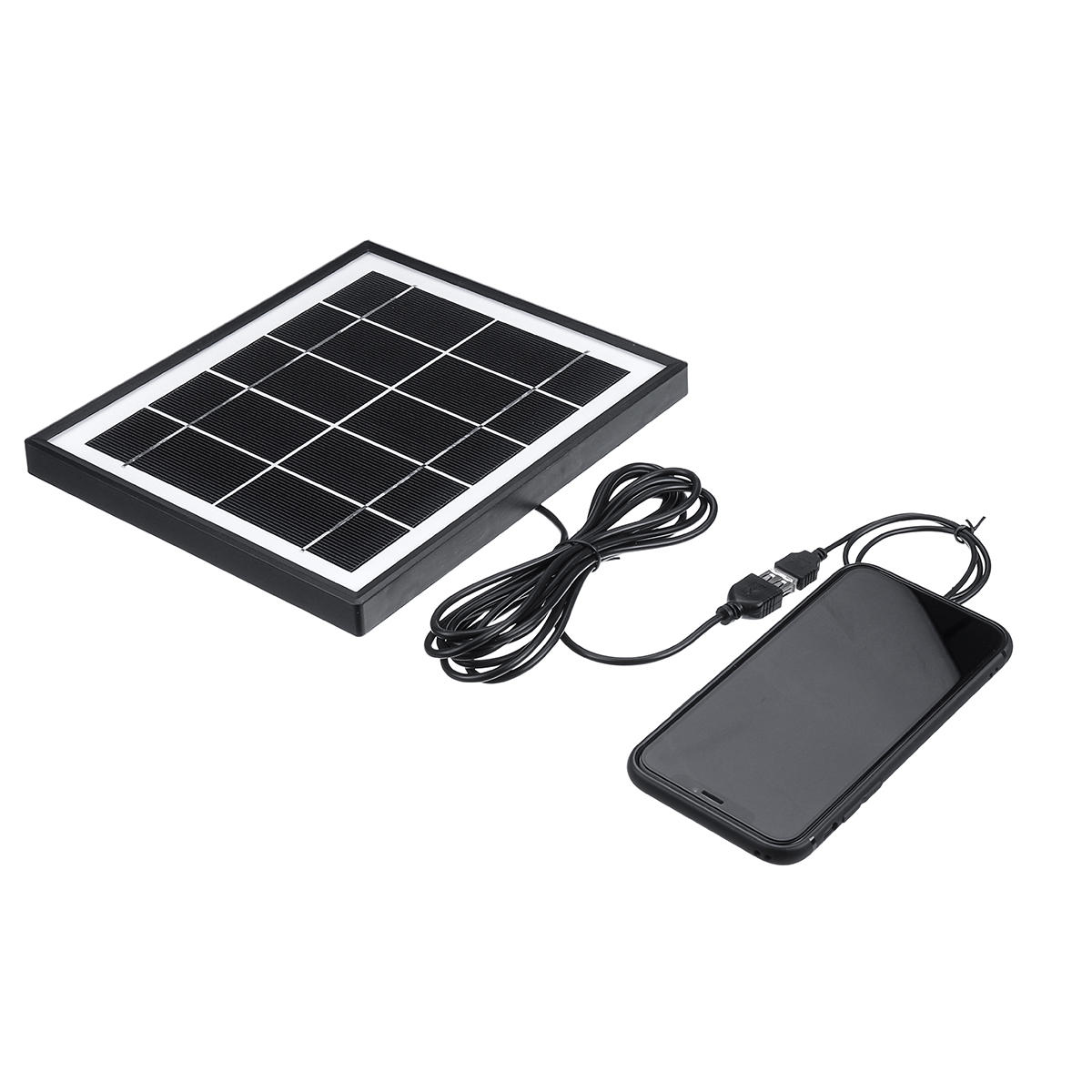 5V 5.5W Monocrystalline Silicon Solar Panel Charging Board with USB Interface + 3m Cable for Solar S
