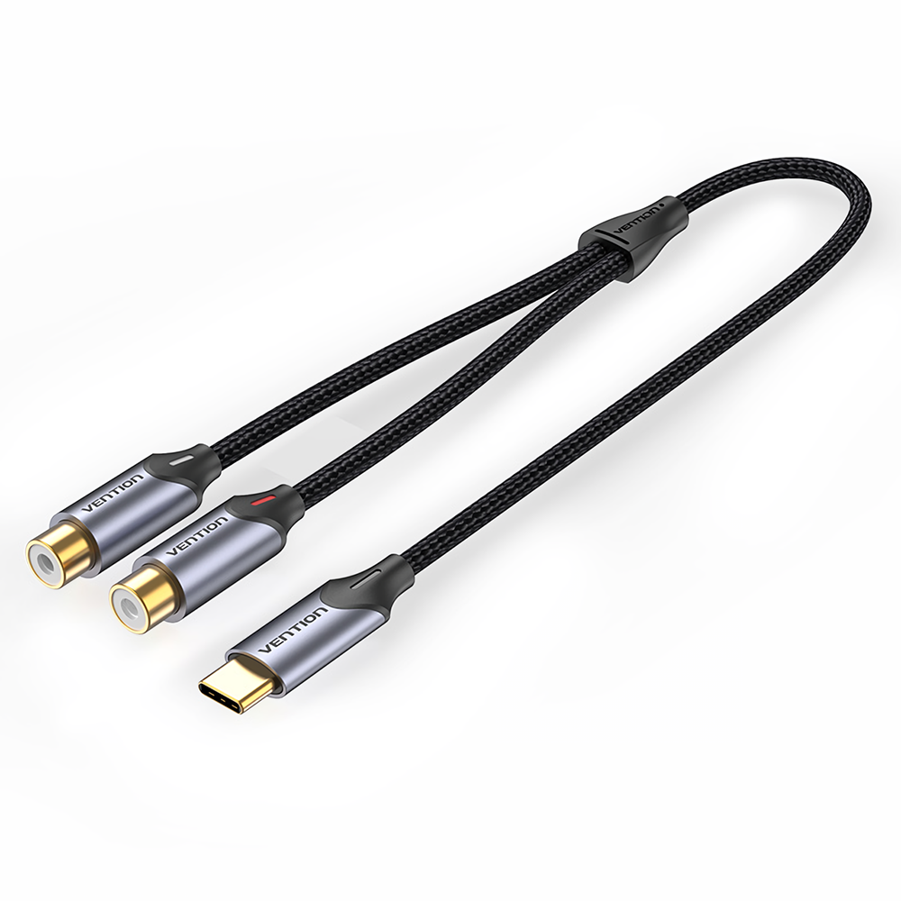 

Vention BGV USB-C Male to 2-Female RCA Cable 0.5/1/1.5m Gold-plated Hi-Fi Sound Audio Cable Connector