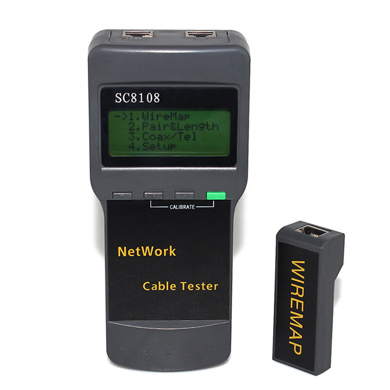 

SC8108 Portable Multifunction Digital LCD Wireless PC Data Network CAT5 RJ45 LAN Phone Detector Meter Length Cable Teste