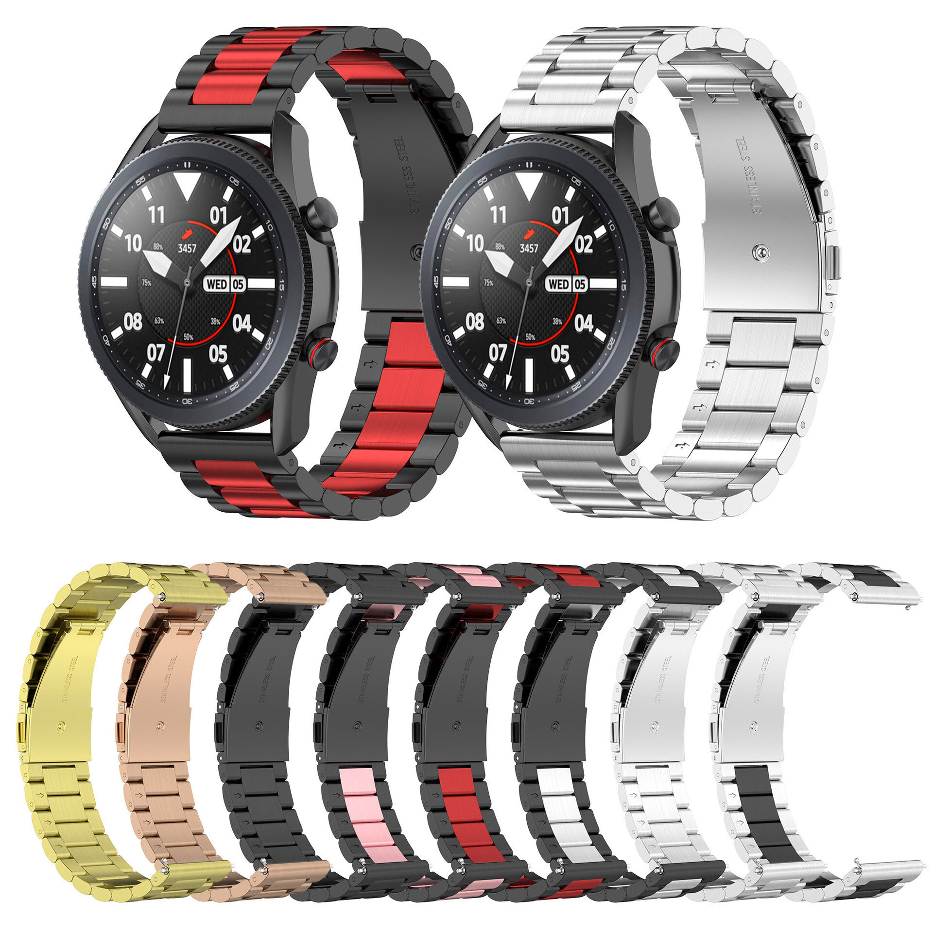 Bakeey 20/22mm universele luxe zakelijke roestvrijstalen horlogeband vervanging voor Huawei horloge 
