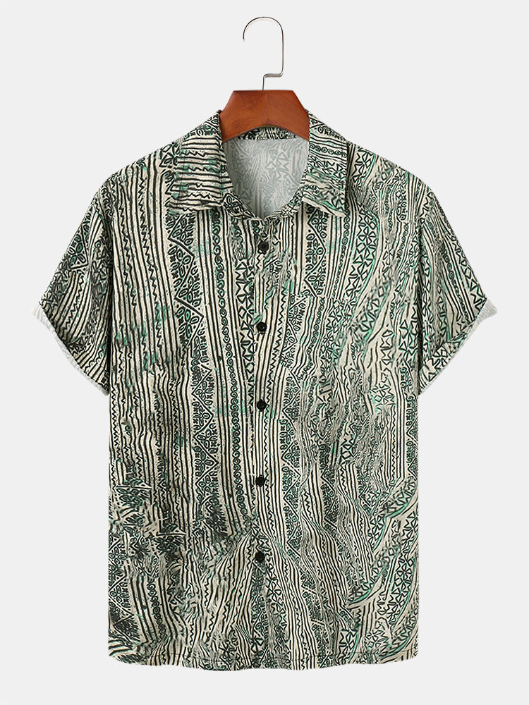Casual overhemden in Hawa?-stijl met etnische print voor heren