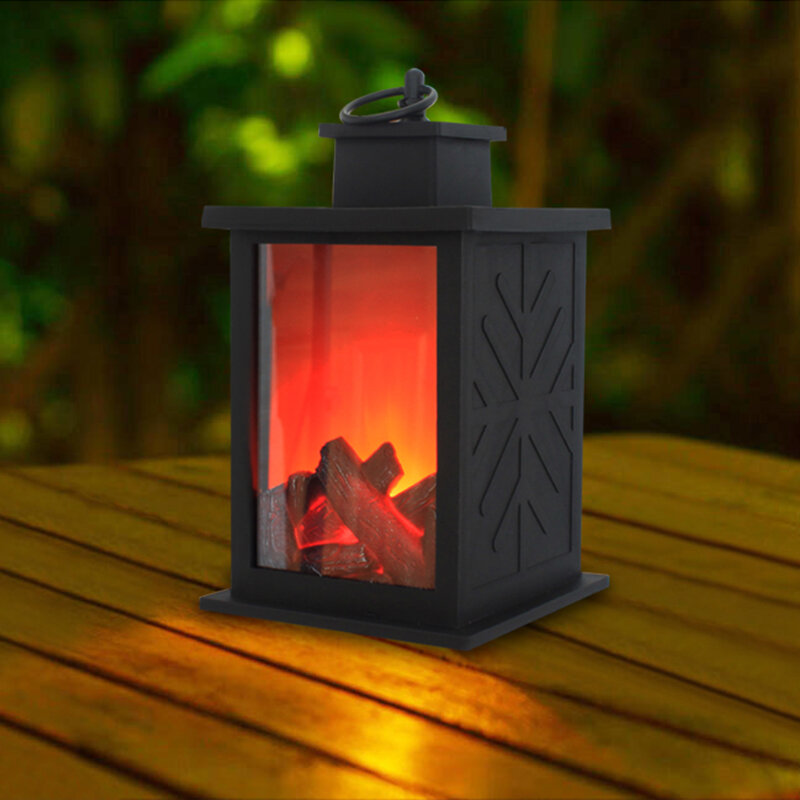 

Battery Powered Creative Fireplace Flame Lamp Nordic Style Flame Effect Lantern Portable LED Simulation Fireplace Model