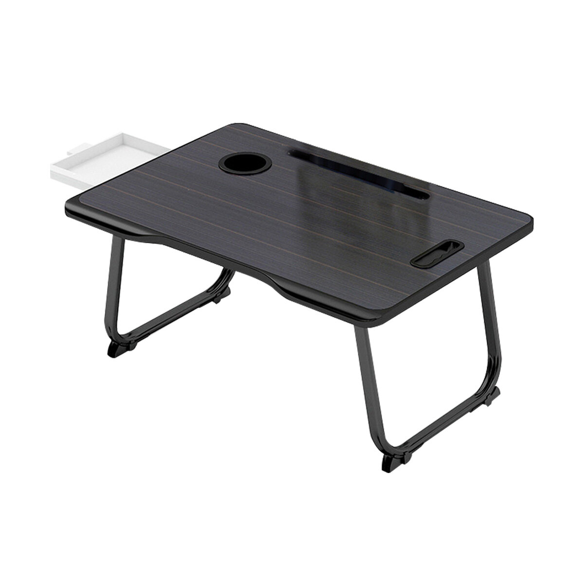 Opvouwbare laptoptafel Bureau Notebook Leren schrijftafel met kleine lade Beker sleuf Lap Desk Bed v