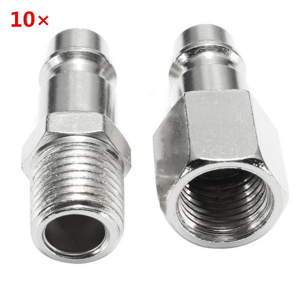 10pcs 1/4inch Male/Female BSP Adapter Compressed Air Quick Coupling Hose