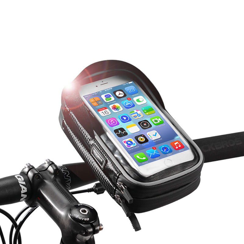 ROCKBROSB31-BK6.0InchRegendichtTPU Touchscreen Bicycle Phone Bag Stuurzak MTB Frame Pouch